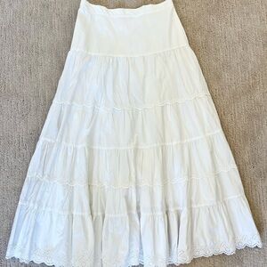 Ulla Johnson White Poplin Maxi Skirt